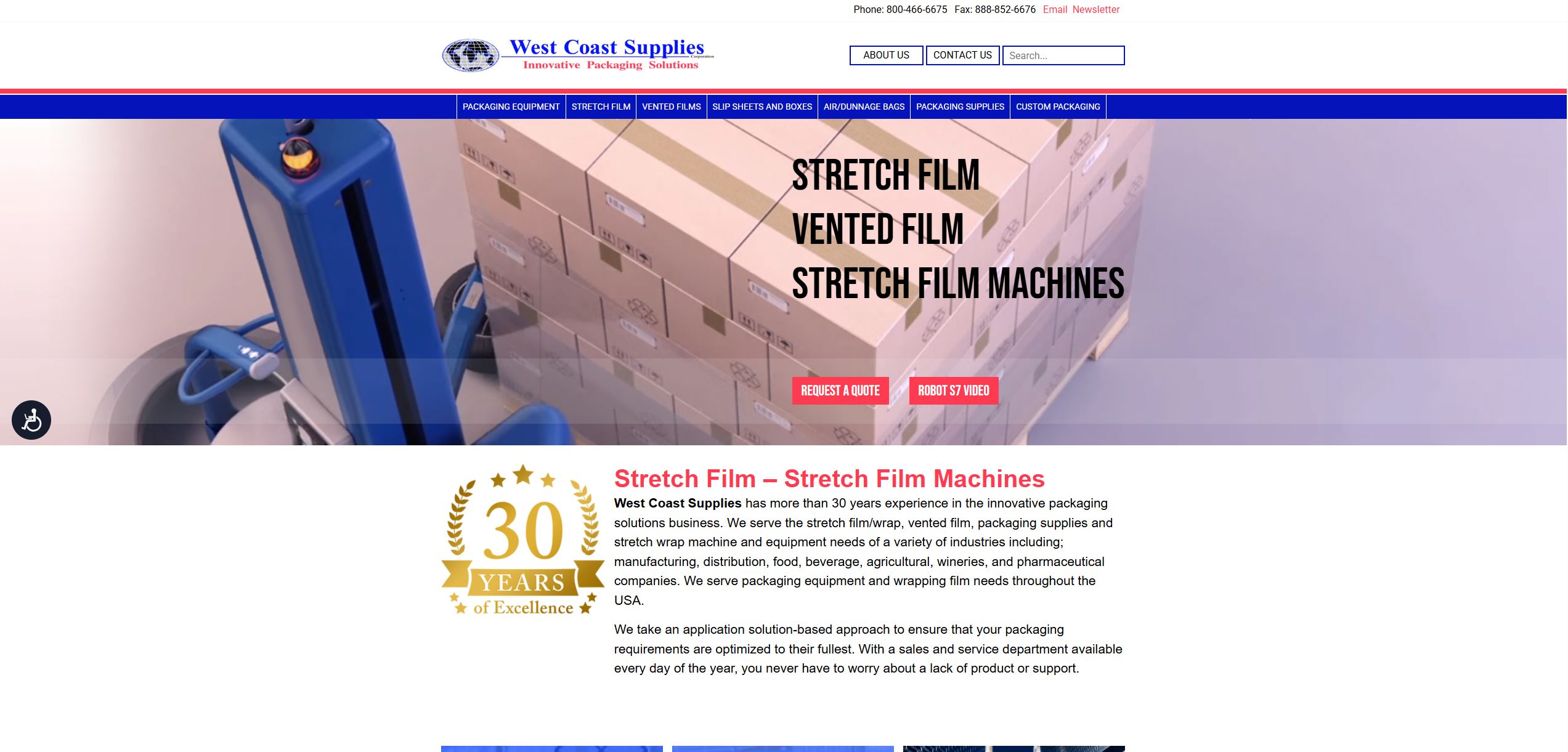 West Coast Supplies website, before the Hudson North rebuild